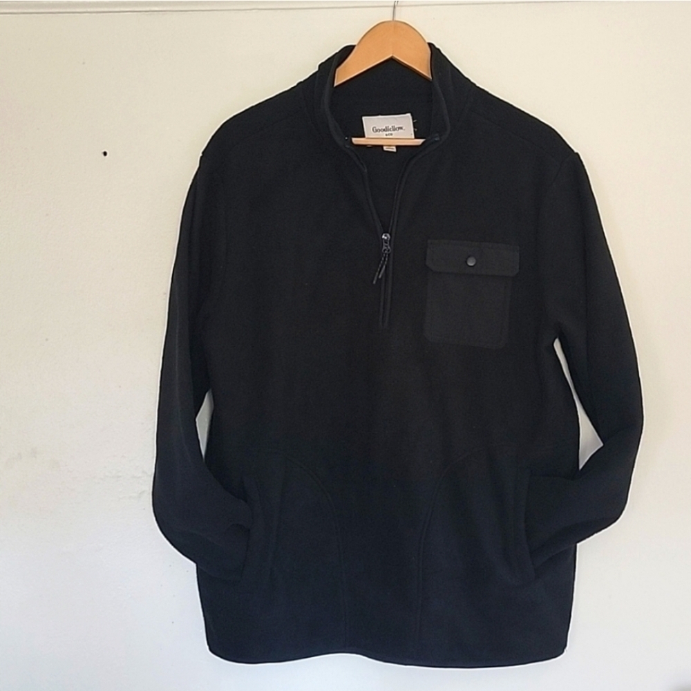 🚶‍♂️Goodfellow & Co Men's Quarter Zip-Up Black Fleece Pullover